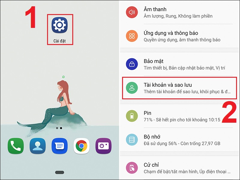 Chuyển dữ liệu từ Android sang Android bằng tài khoản Google