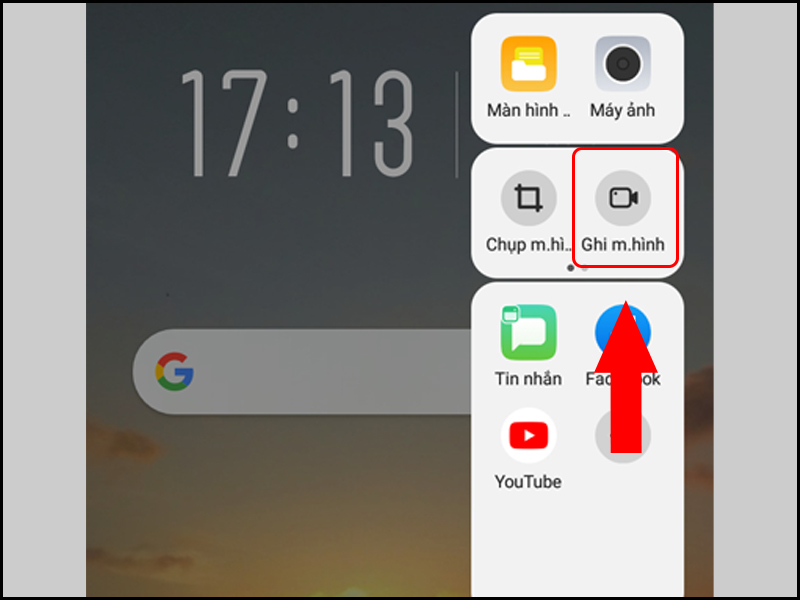 Ghi màn hình bằng thanh công cụ trên điện thoại Android