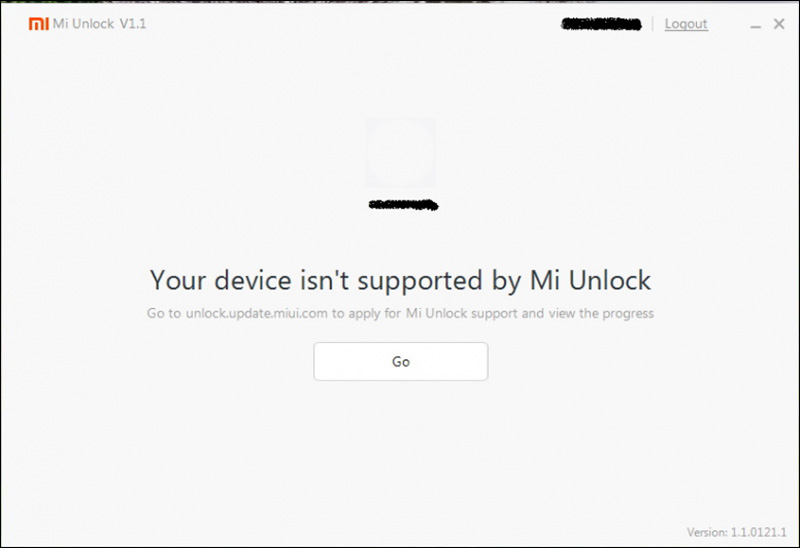 Lỗi Your device isn't supported by Mi Unlock