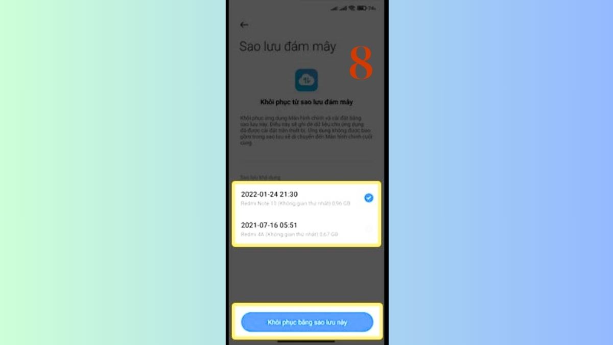 Cách sao lưu và khôi phục dữ liệu Mi Cloud - Bước 7